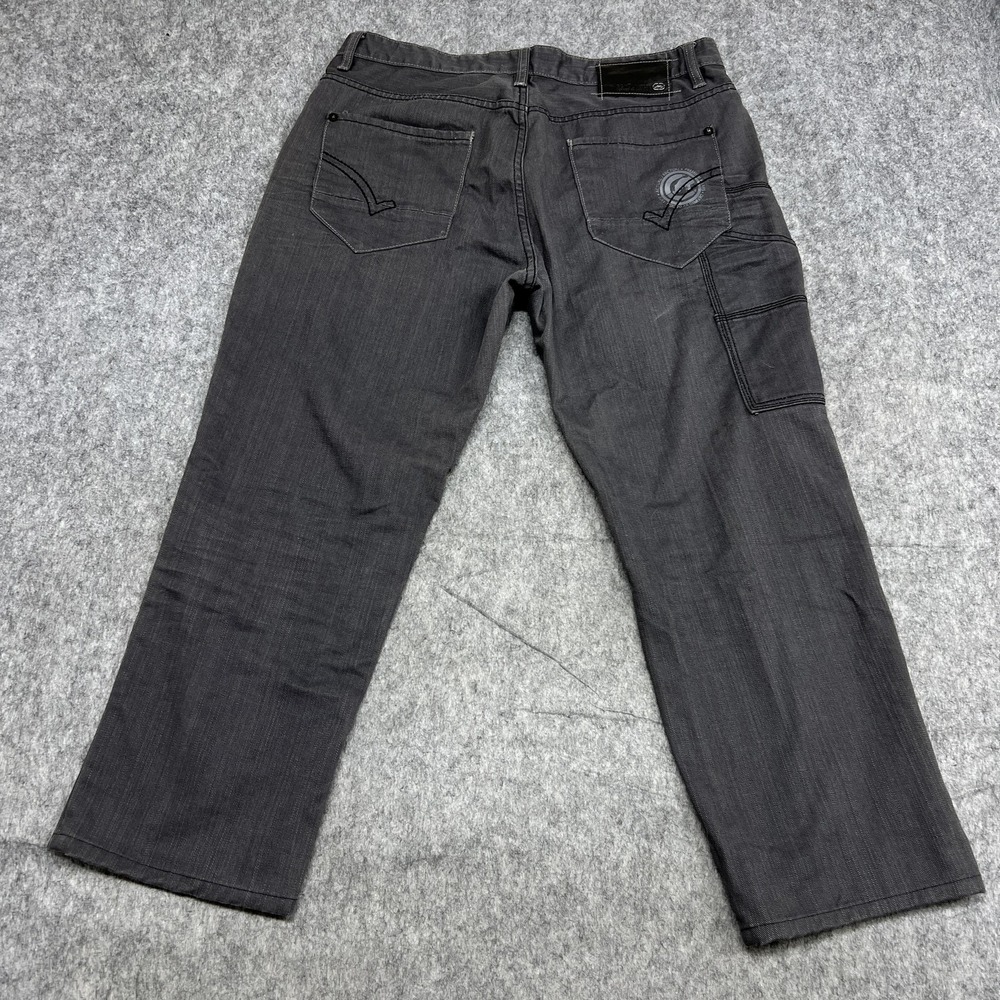 Ecko Unltd Jeans Mens 36x30 Black Baggy Fit Straight Streetwear Pants Fits 36x27